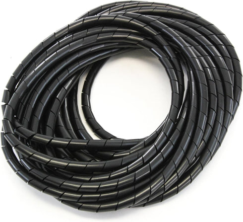 33FT PE 3/8 Inches (10 mm) Black Polyethylene Spiral Cable Wire Wrap Hydraulic Hose Wrap Tube Cable Management Protector Sleeve PC Manage Cable fo...