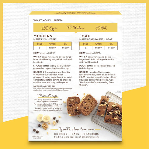 Simple Mills Almond Flour Baking Mix, Banana Muffin & Bread Mix - Gluten Free, Plant Based, Paleo Friendly, 9 Ounce (Pack of 1)...