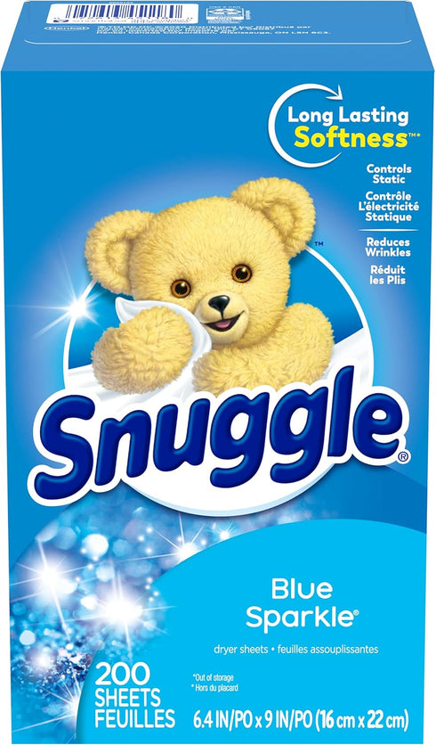 Snuggle Fabric Softener Dryer Sheets, Blue Sparkle, 200 Count...