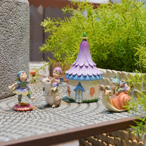 Fairy Garden House Mini Garden - Resin Cute Fairy Garden House Garden Decor for Outside Outdoor Garden Decorations Yard Decorations Outdoor 3.25 *...