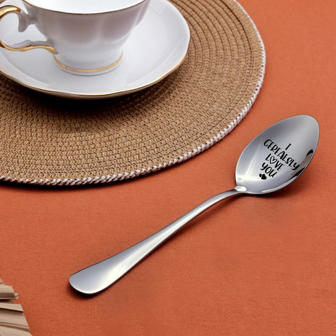 I Cerealsly Love You,Funny Engraved Stainless Spoon,Coffee/Tea/Ice Cream/Dessert/Cereal Spoon for Women Men,Couple Spoon,Valentine's Day Gifts(Wit...