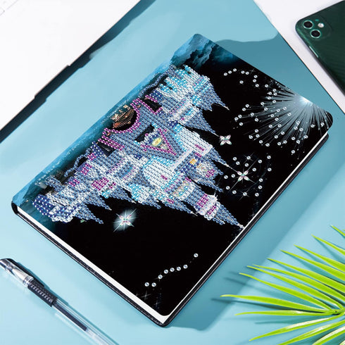 DIY 5D Notebook with Diamond Art Painting Art Beautiful Castle Cover Crystal Cross Stitch Special Shaped Diamond Kits Writing Sketchbook Journal D...