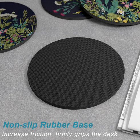 Nipichsha Coasters for Drinks, Set of 6 Absorbent Rubber Drink Coasters with Non-Slip Backing, Cute Drink Coasters for Cup Kitchen Home Decor Hous...