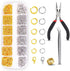 Open Jump Rings and Lobster Clasps Jewelry Fixing Kit (1200 pcs Gold and Silver) with a Bent Nose Jump Ring Pliers, Tweezers, and a Jump Ring Open...