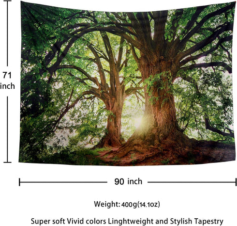 ENJOHOS Dark Green Landscape Nature Tapestry Home Decor Extra Large Wall Hanging Tree Tapestry Enchanted Forest Backdrop for Bedroom Living Room I...