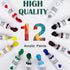 Acrylic Painting Set with 1 Packs / 10 PCS Nylon Hair Brushes 12 Color Tubes (12ml, 0.4 oz) 1 PCS Paint Plate and 4 PCS Canvas for Acrylic Paintin...