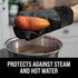 HOMWE Extra Long Professional Silicone Oven Mitt, Oven Mitts with Quilted Liner, Heat Resistant Pot Holders, Flexible Oven Gloves, Black, 1 Pair, ...