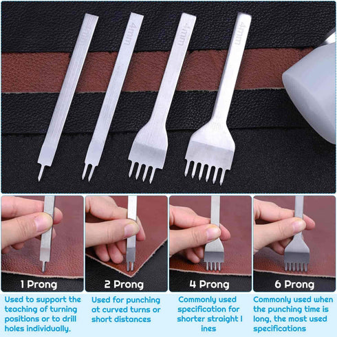 Cridoz 35 Pcs Leather Pouch Kit with Hole Punch, Sewing Tools, Waxed Thread and Large-Eye Stitching Needles for Beginner Crafting Projects...