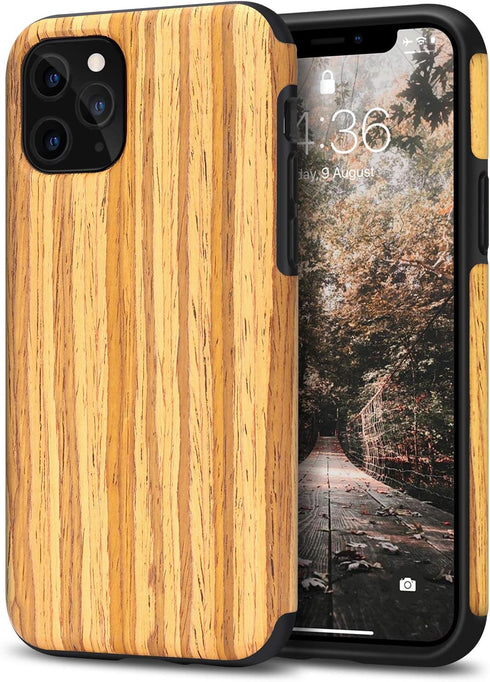 Tasikar Compatible with iPhone 11 Pro Case Easy Grip Wood Grain Design Compatible with iPhone 11 Pro (Teak)...