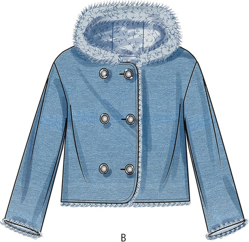 Simplicity Girls' and Boys' Hooded Jacket Sewing Pattern Kit, Design Code S9832, Sizes 7-8-10-12-14, Multicolor...