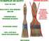 Set of 2 1 inch European Professional Flat Paint Brushes - Natural Bristle Wooden Handle - for Acrylic, Chalk, Oil, Watercolor, Gouache, Stain, Va...