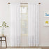 No. 918 Alison Floral Lace Sheer Rod Pocket Curtain Panel, 58" x 72", White...