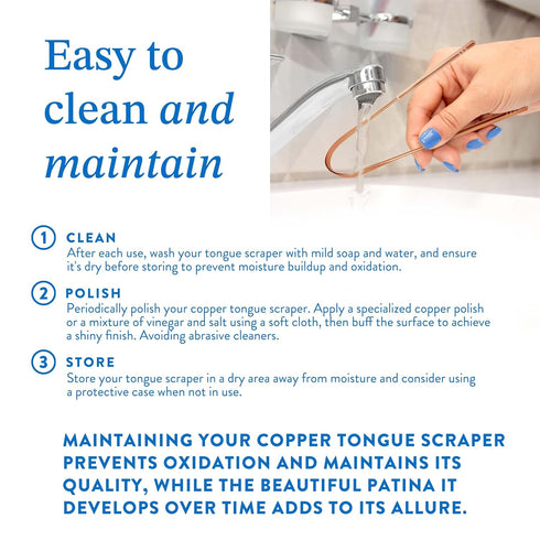 Copper Tongue Scraper Dual Handle (2 Pack with case), Reduce Bad Breath (Medical Grade), Stainless Steel Tongue Cleaners, Metal Tounge Scrappers, ...