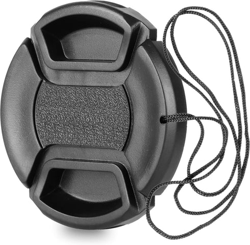 ChromLives Camera 58mm Lens Cap Center Pinch with Lens Cap Leash Hole Bundle Compatible with DSLR Cameras Nikon Sony Canon & Other DSLR Cameras UV...