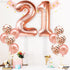 KatchOn, Big Rose Gold 21 Balloon Number - 40 Inch, 21th Birthday Decorations for Girls | Rose Gold Number 21 Balloon with Confetti Balloons | 21t...