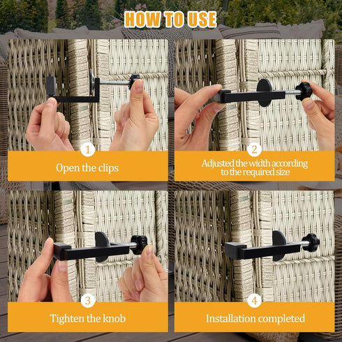 6PCS 2.17in Outdoor Patio Furniture Clips,Adjustable Sectional Couch Sofa Funiture Clamps,Outdoor Patio Wicker Furniture Fasteners Clips Sectional...