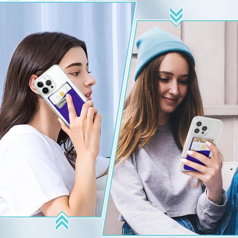 SHANSHUI Phone Card Holder, Cell Phone Sleeves Silicone Wallet for Credit ID Business Card Pocket Fitting for iPhone, Android and Most Smartphones...