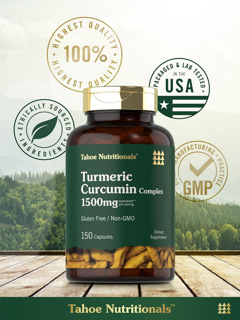 Turmeric Supplement | 1500 mg | 150 Capsules | Turmeric Curcumin Complex with Black Pepper | Non-GMO and Gluten Free...