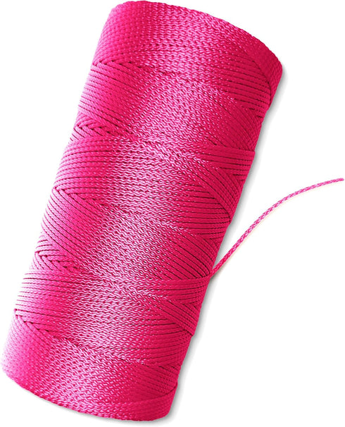 Pink Mason Line String Line - #18 Braided Nylon String - 1,000 Ft Length - Nylon Twine for Gardening Or Masonry Tools - Perfect Construction Strin...