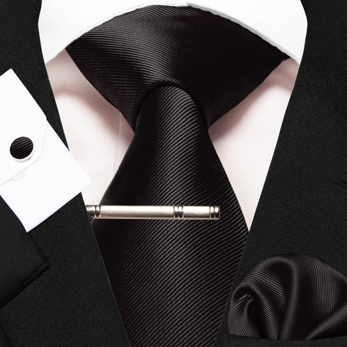 RBOCOTT Solid Color Tie and Bow Tie Pocket Square with Cufflinks and Tie Clip Sets for Men...