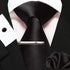 RBOCOTT Solid Color Tie and Bow Tie Pocket Square with Cufflinks and Tie Clip Sets for Men...