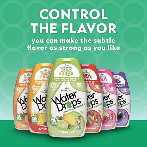 SweetLeaf Water Flavoring Drops - Stevia Water Enhancer, Sugar Free, Zero Calorie Water Additive, Contains Monk Fruit Extract, Gluten Free, Keto F...