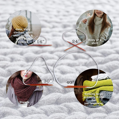 JubileeYarn Jumbo Bamboo Circular Knitting Needle Sets - US 50 (25mm)...