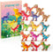 14-Piece 3-Inch Wooden Dinosaur Stacking Toys for Kids 3-7, STEM Educational Party Favors...