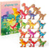14-Piece 3-Inch Wooden Dinosaur Stacking Toys for Kids 3-7, STEM Educational Party Favors...