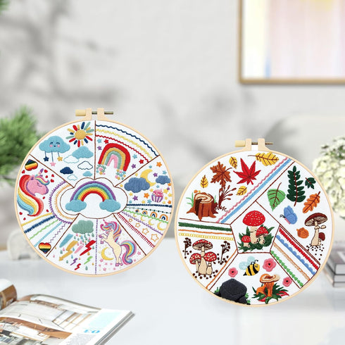 5 Sets Cross Stitch Kit for Beginner, Animal and Plant Beginner Embroidery Kit, Needle Point Kits With Pattern And Instructions for Adults Include...