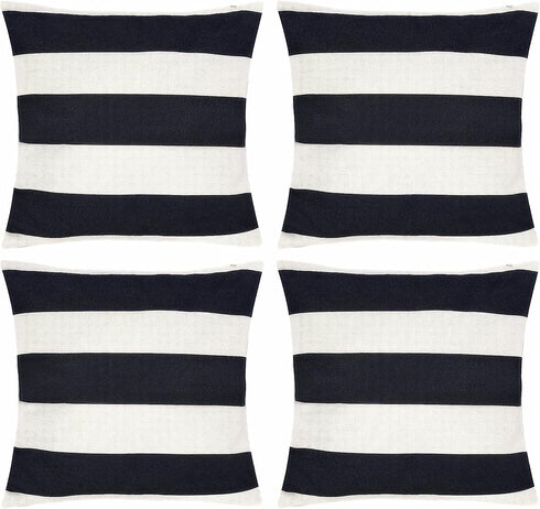 4 Pack Waterproof Pillow Covers Outdoor Throw Pillowcases Decorative Garden Cushion Case for Home Garden Patio Couch Balcony Striped (20 * 20 inch...