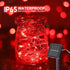 2 Pack 100 LED Solar Red String Lights,33ft Solar Halloween Lights Outdoor,8 Modes Waterproof Red Solar Fairy Lights for Christmas Tree Party Wedd...