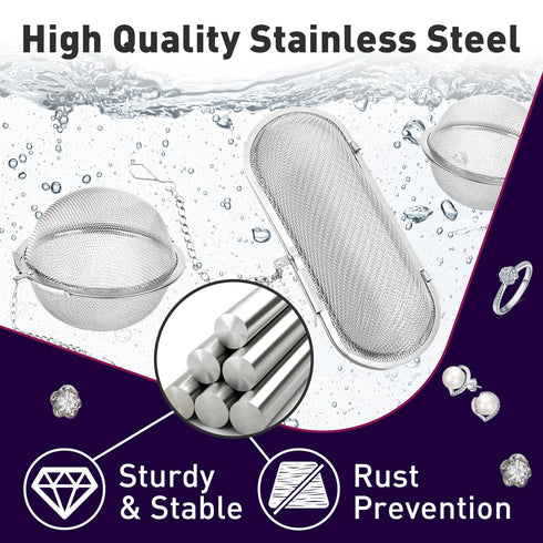 3-Pack Ultrasonic Cleaner Basket - Stainless Steel Basket for Ultrasonic Jewelry Cleaner - Ideal Parts Washer Basket...