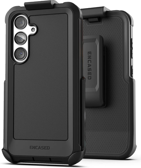 Encased Rugged Belt Case Designed for Samsung Galaxy S24 Plus Case with Holster Clip and Tempered Glass Screen Protector - Heavy Duty Protective C...