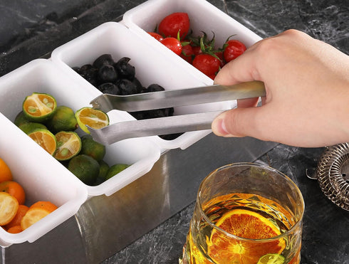New Star Foodservice 42269 Restaurant-Grade Pom Tong, Stainless Steel, 6.5 inch, Set of 6, Silver...