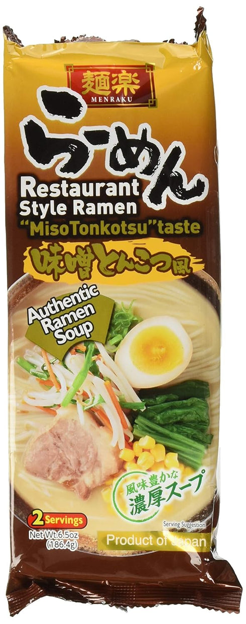 Hikari Menraku Tonkotsu Ramen Noodles, Miso, 6.5 Ounce...
