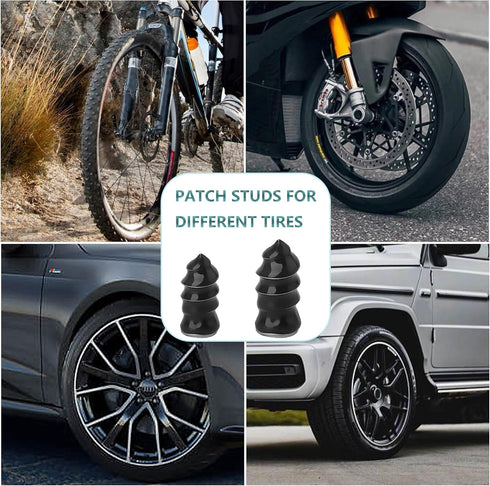 40 PCS Tire Plug Kit, Fast and Easy Vacuum Tire Repair Rubber Nail with Screwdriver for Car Motorcycle ATV Tires Puncture Repair (20 S+20 L+ Screw...