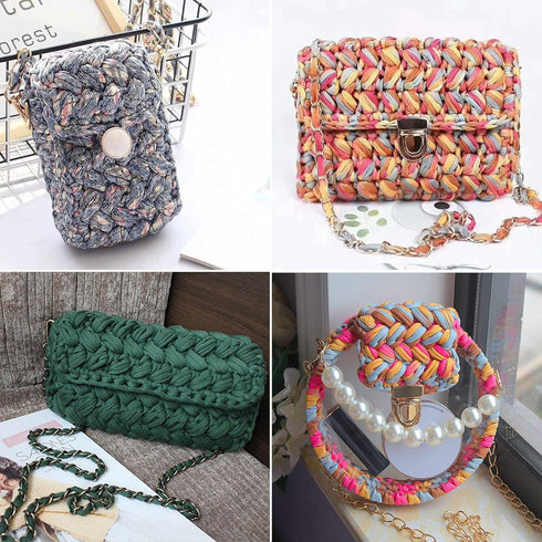NICEEC 2 Skeins Soft T-Shirt Yarn for Crochet & Knitting -Easy Crocehted Solid Color Fabric Cloth Yarn for Handmade DIY Crafts - Bag, Basket, Cush...