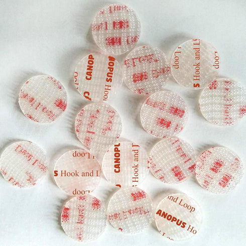 CANOPUS Double Sided Hook and Loop Tape, Reclosable Fastener, SJ3560, Heavy Duty Mounting Tape, Clear 16-PCs 1 in Diameter Circle Pack, with Box C...