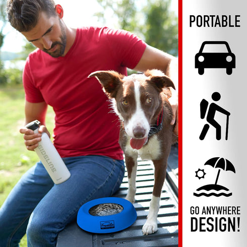 Franklin Pet Supply Travel Pet Silicon Bowl 27oz. – No Spill – BPA Free – Splash Proof – for Water and Food – Travel Smart Design – Portable Car D...