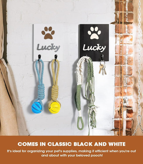 ANZOME Dog Leash Holder for Wall Decorative - Dog Leash Holder - 3D Dog Claw Key Holder Wall Mount Decor with 2 Hooks for Key and Leash Rack Hange...