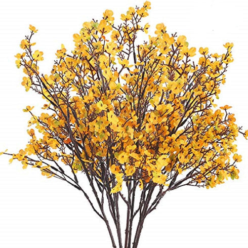 AILANDA 6 PCS Artificial Babys Breath Orange Yellow Fake Gypsophila Flower Silk Floral Arrangements Table Centerpieces Home Kitchen Office Garden ...