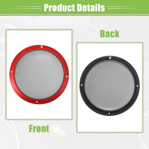 ACROPIX Universal 8" Car Speaker Grills Cover Mesh Round 8 Inch Audio Speaker Subwoofer Guard Protector Case with Mounting Screws Iron Red Black -...