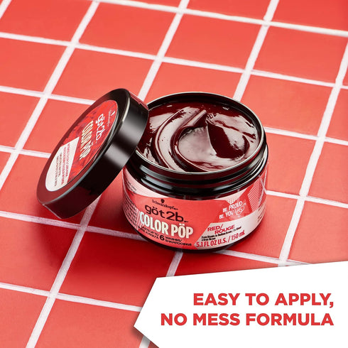 Got2B Color Pop Semi-Permanent Hair Color Mask, Red, 5.1 oz...