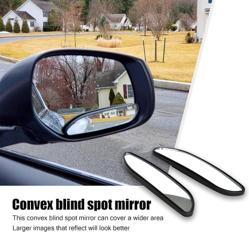 2 PCS Car Rearview Blind Spot Mirror, 5" x 1.18" Rectangular Adjustable Convex Wide-angle Mirror, Reversing Auxiliary Mirror, Universal for Cars E...