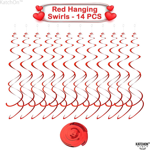 KatchOn, Red Hearts Valentines Hanging Decorations - Pack of 30, No DIY | Valentines Decorations Indoor, Hanging Hearts Decorations | Hanging Vale...