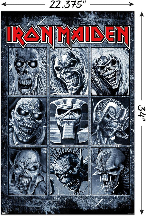 Trends International Iron Maiden - Grid Wall Poster, 22.375" x 34", Unframed Version...