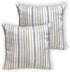 Outdoor Waterproof Throw Pillow Covers 18x18 Inch Set of 2 for Couch Sofa Bed Decorative Spring Farmhouse Blue Yellow Stripe Summer Pillow Case......