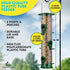Gray Bunny 14 Inches Tube Bird Feeders for Outdoors Hanging, 6 Feeding Ports, Hard Plastic Bird Feeder Outdoor Weatherproof and 4 Inch Steel Hange...