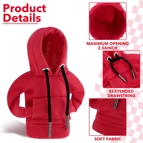 Universal Car Gear Shift Hoodie, 2PCS Upgraded Hoodie Car Gear Shift Cover(6.3in) Funny Shifter Hoodie,Interior Accessories,Red and Black Car Deco...